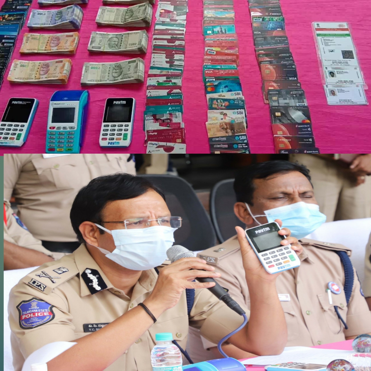  ARREST OF TWO ATM CARD OFFENDERS AND SEIZED RS. 2.50 LAKHS, PAYTM, SCANNING/SWIPING MACHINES, ONE BHARAT SWIPE MACHINE AND 319 DEBIT CARDS, ONE MOTORCYCLE AND TWO MOBILE PHONE...