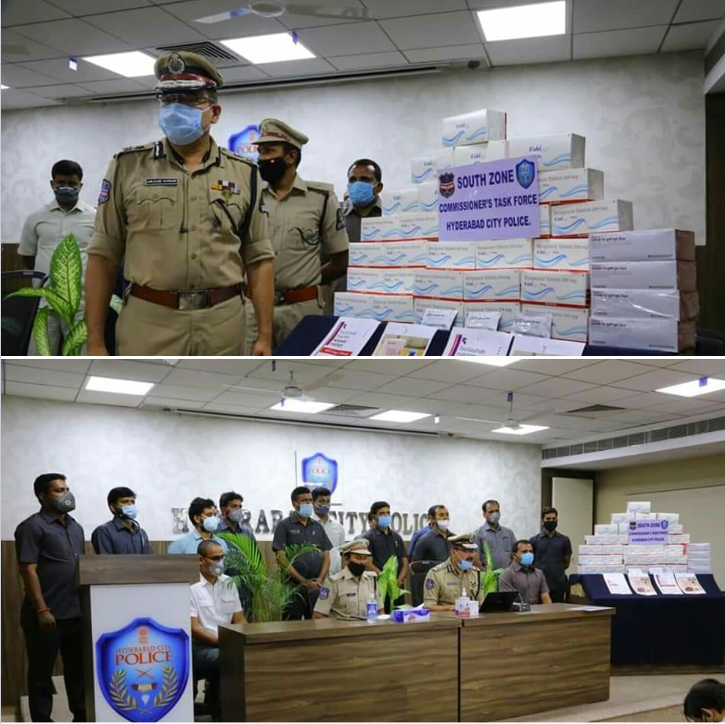 BUSTED INTERSTATE BLACK MARKETING GANG FOR SELLING EMERGENCY  DRUGS USING FOR COVID-19 PATIENTS-SEIZED DRUGS, NET CASH RS,55,000/- AND (08) CELL PHONES TOTAL WORTH                      RS. 35.5 Lakhs.
